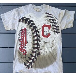 liquid Blue men's medium Cleveland Indians Baseball T-shirt EUC‎